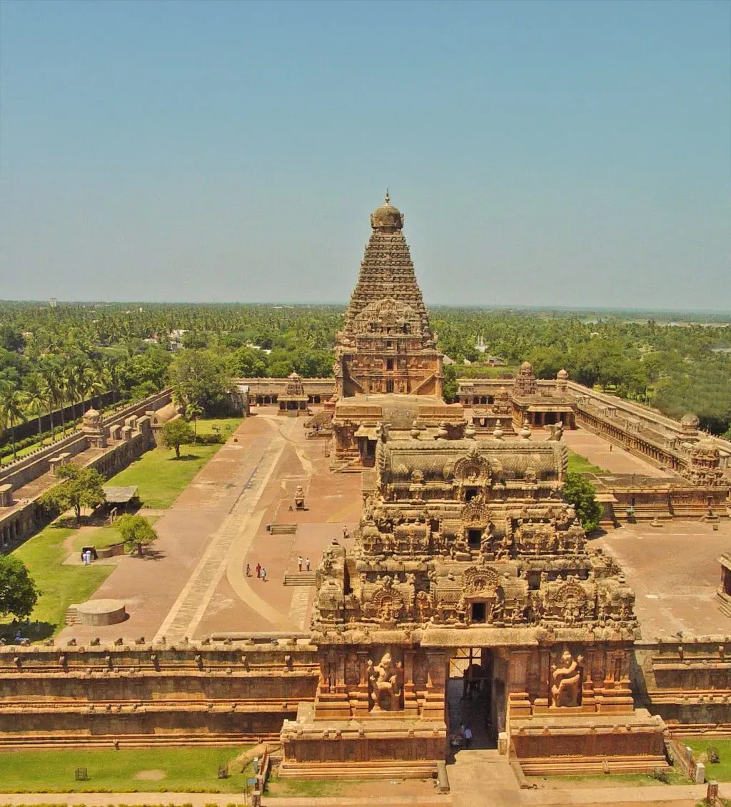 Aerial Brihadesvara Temple Tanjavur India Thanjavur temple