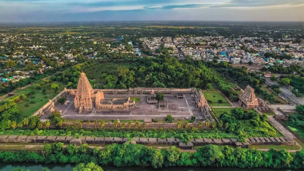 Aerial View 2 thanjavur Brihadesvara Temple Tanjavur India