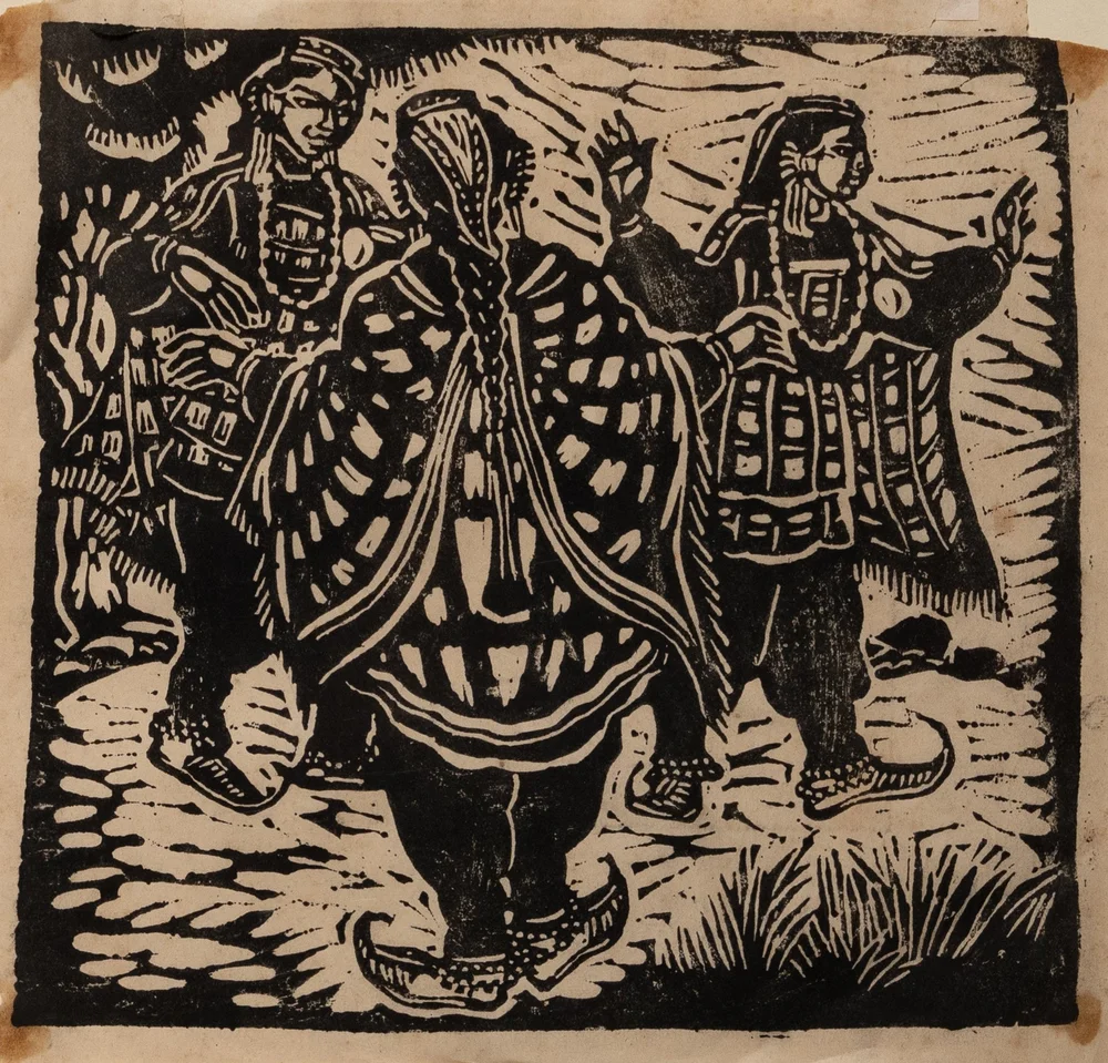 Chittaprosad | Untitled | Linocut on paper Akar Prakar