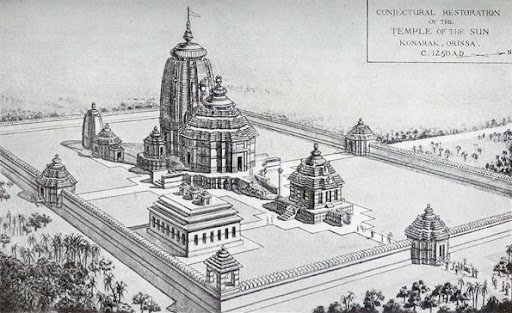 Conjectural Reconstruction of Konark Temple by Percy Brown