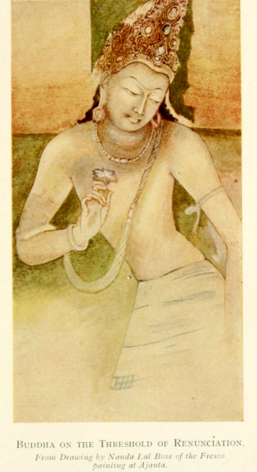 Drawing of fresco of Ajanta