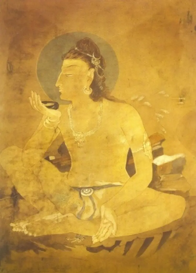 Siva drinking World Poison Nandalal Bose