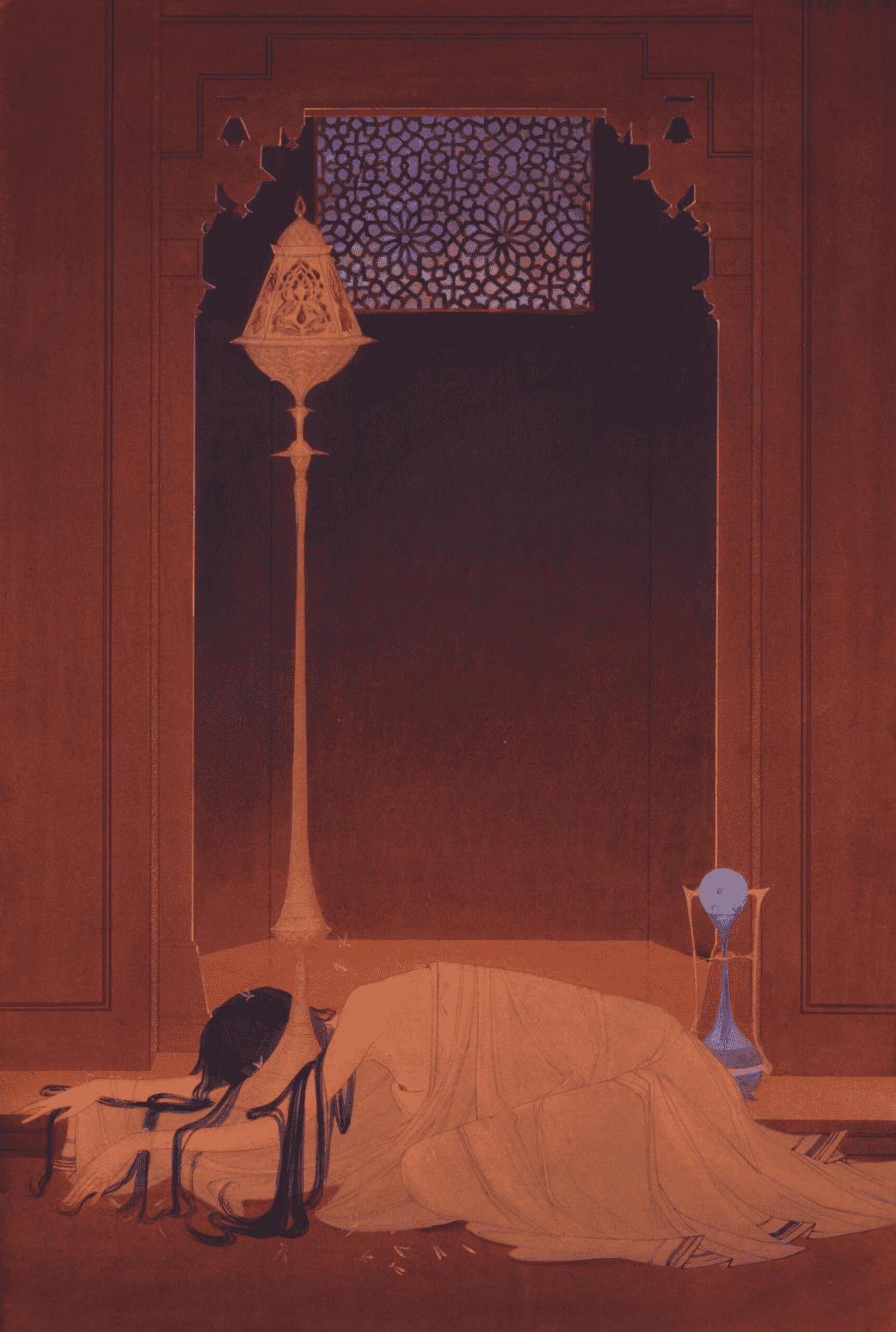 The Extinguished Flame; Abdur Rahman Chughtai; c. 1920; Watercolor on paper; 61 x 41 cm;